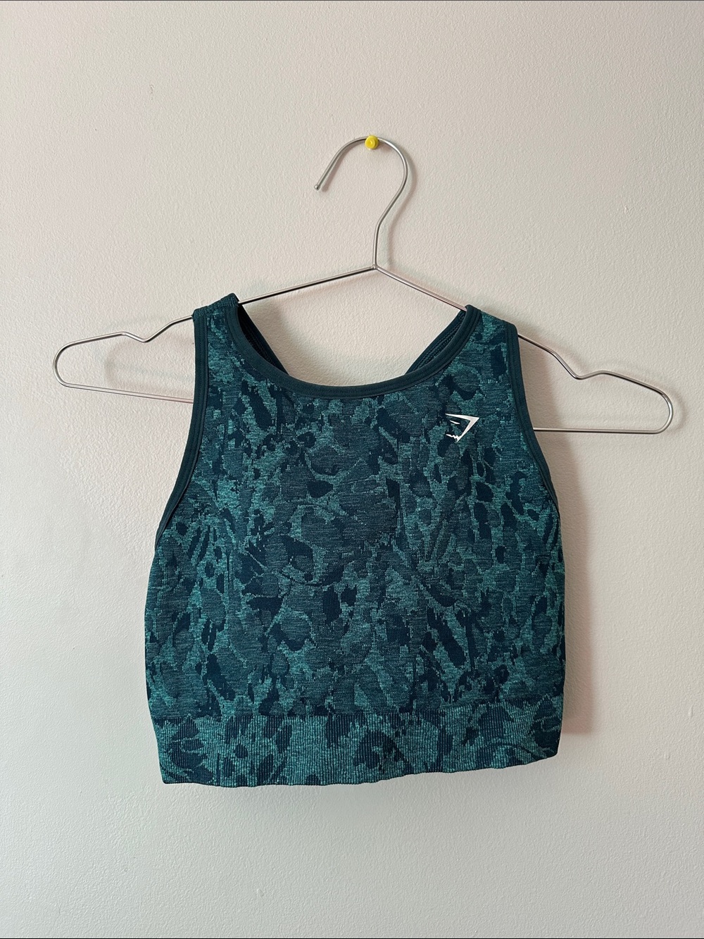 Gymshark Dark Teal Patterned Seamless Sports Bra